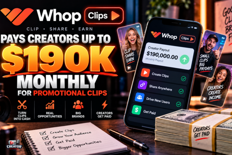 Whop Clips Pays Creators Up to $190K Monthly for Promotional Clips