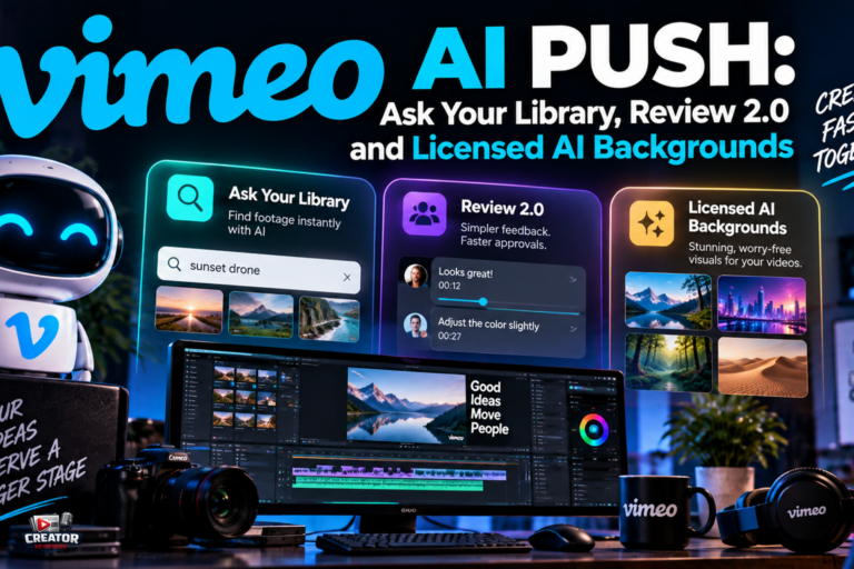 Vimeo’s AI Push: Ask Your Library, Review 2.0 and Licensed AI Backgrounds