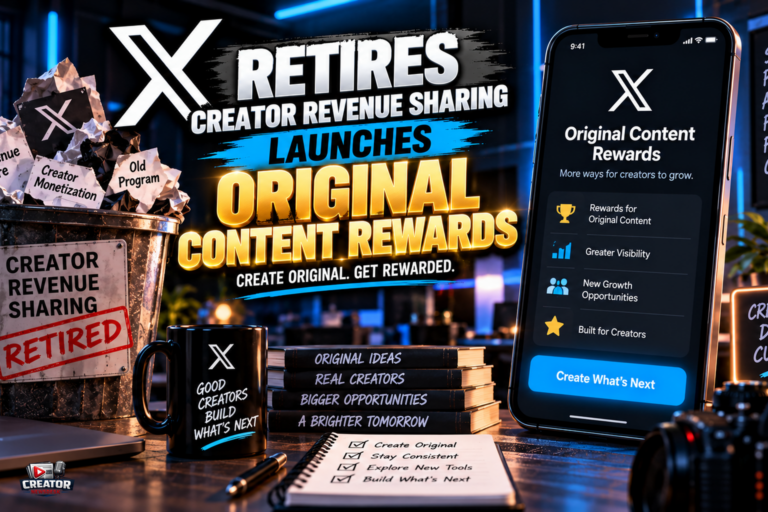 X Retires Creator Revenue Sharing, Launches Original Content Rewards