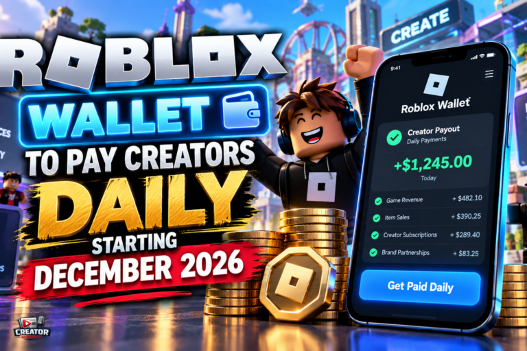 Roblox Wallet to Pay Creators Daily Starting December 2026
