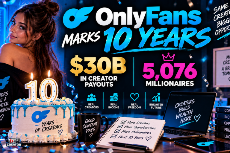 OnlyFans Marks 10 Years With $30B in Creator Payouts, 5,076 Millionaires