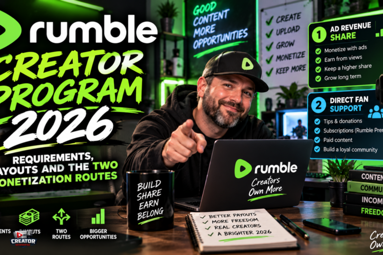 Rumble Creator Program 2026: Requirements, Payouts and the Two Monetization Routes